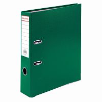 Папка-регистратор BRAUBERG, покрытие пластик, 75 мм, с уголком, зеленая