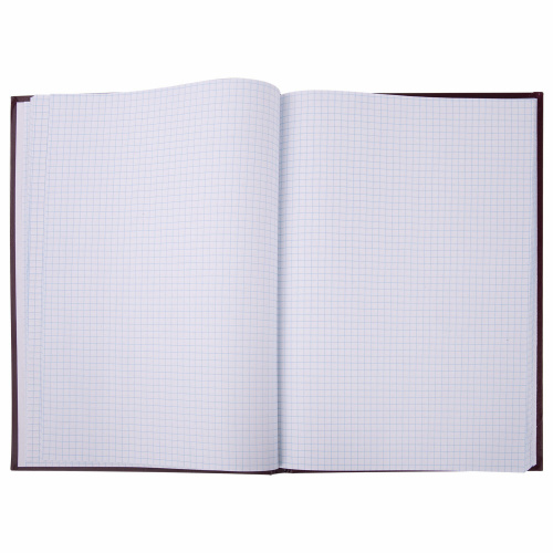 Книга учета 96 л., клетка, твердая, бумвинил, офсет, наклейка, А4 (200х290 мм), BRAUBERG, бордовая фото 6