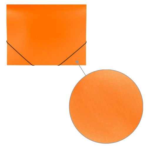 Папка на резинках BRAUBERG "Office", до 300 листов, 500 мкм, оранжевая фото 3