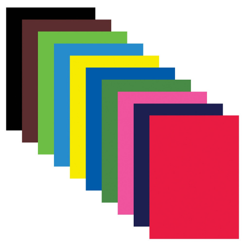 Картон цветной BRAUBERG А4 немелованный, 50 листов 10 цветов, склейка, 200х290 мм фото 6
