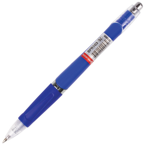 Ручка шариковая автоматическая с грипом BRAUBERG "Rave", корпус синий, узел 0,7 мм, синяя фото 2