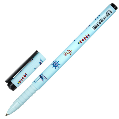 Ручка шариковая BRAUBERG SOFT TOUCH GRIP "NAVY", мягкое покрытие, узел 0,7 мм, синяя фото 3