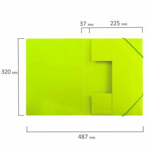 Папка на резинках BRAUBERG "Neon", до 300 листов, 0,5 мм, неоновая, зеленая фото 3