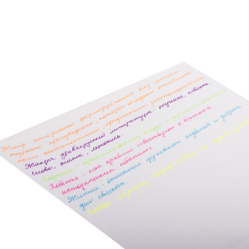 Ручки гелевые ЮНЛАНДИЯ, 6 цветов, неон, корпус с печатью, линия письма 0,5 мм фото 3