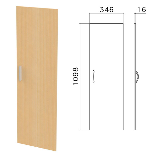 Дверь ЛДСП средняя "Канц", 346х16х1098 мм, цвет бук невский