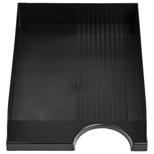 Лоток горизонтальный для бумаг BRAUBERG Standard, 350х253х65 мм, черный фото 3