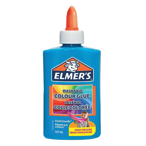 Клей для слаймов канцелярский цветной (непрозрачный) ELMERS Opaque Glue, 147 мл, синий