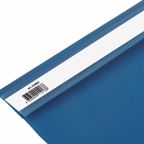 Скоросшиватель пластиковый BRAUBERG, А5, 130/180 мкм, синий фото 8