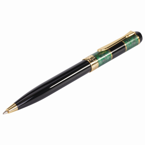 Ручка подарочная шариковая GALANT "Granit Green", корпус черный с темно-зеленым, синяя фото 6