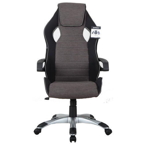 Кресло компьютерное BRABIX "Techno GM-002", ткань, черное/серое, вставки белые фото 7