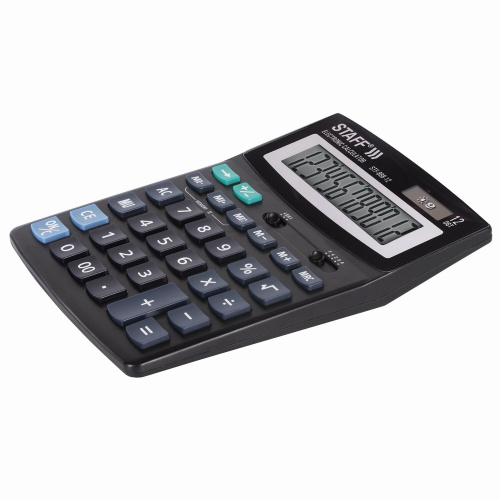 Калькулятор настольный STAFF STF-888-12, 200х150 мм, 12 разрядов, двойное питание фото 7