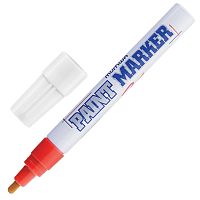Маркер-краска лаковый (paint marker) MUNHWA, 4 мм, нитро-основа, алюминиевый корпус, красный