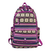 Рюкзак BRAUBERG "Фиолетовые узоры", канвас, 47х32х14 см, молодежный