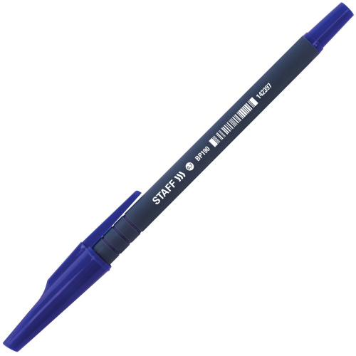 Ручка шариковая STAFF "EVERYDAY", корпус прорезиненный синий, узел 0,7 мм, синяя фото 8