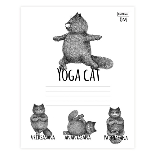 Тетрадь HATBER "Animals Yoga", 24л., клетка, обложка картон фото 4