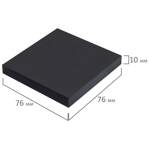 Блок самоклеящийся (стикеры) черный BRAUBERG BLACK, 76х76 мм, 100 листов, 115204 фото 3