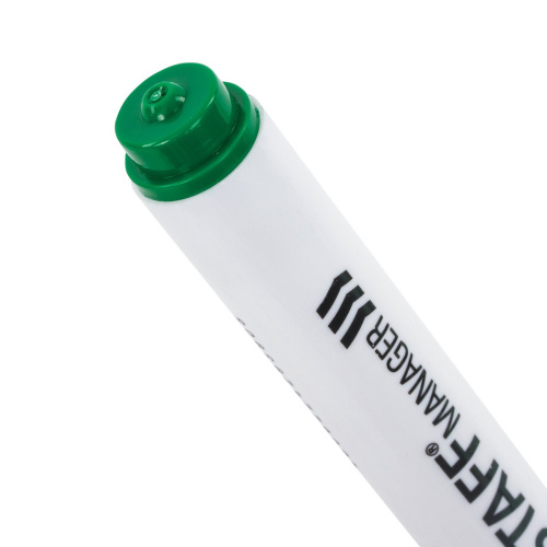 Маркер стираемый для белой доски на магните со стирателем STAFF "Manager", 3 мм, зеленый фото 9