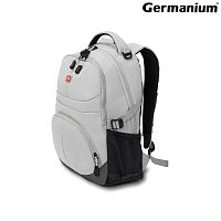 Рюкзак GERMANIUM "S-07", 46х32х15 см, универсальный, уплотненная спинка, облегчённый, светло-серый