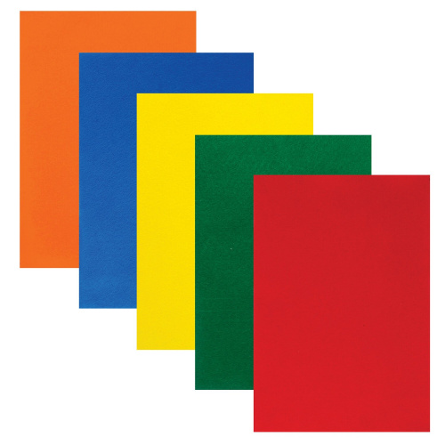 Цветной фетр для творчества ЮНЛАНДИЯ САМОКЛЕЯЩИЙСЯ, А4, 5 ярких цветов, с европодвесом фото 6