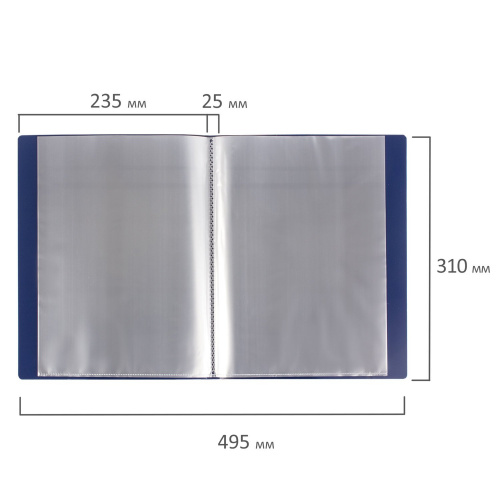Папка BRAUBERG, 40 вкладышей,  0,7 мм, стандарт, синяя фото 4