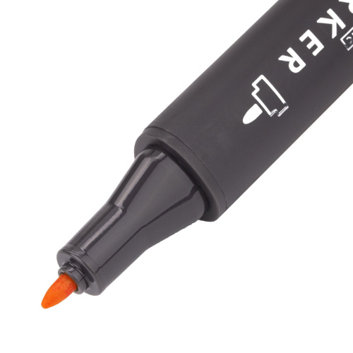 Маркер для скетчинга двусторонний BRAUBERG ART CLASSIC, 1 мм-6 мм , оранжевый флуоресцентный фото 6