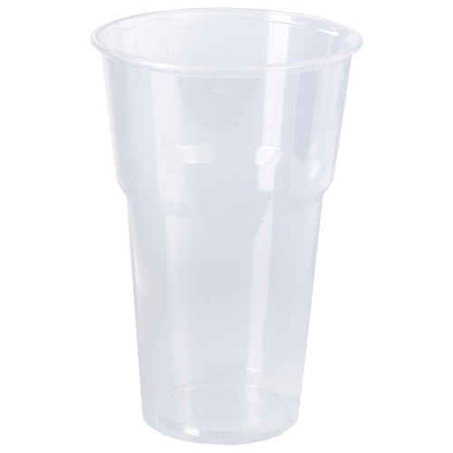 Одноразовые стаканы LAIMA, 500 мл, 20 шт., пластиковые, прозрачные, ПП, холодное/горячее