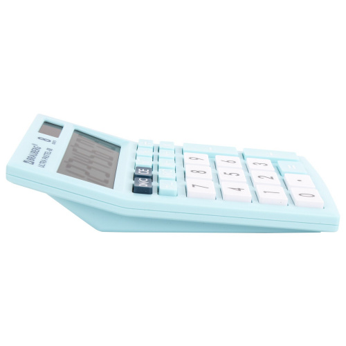 Калькулятор настольный BRAUBERG, 154x115 мм, 8 разрядов, двойное питание, голубой фото 7