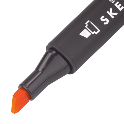 Маркер для скетчинга двусторонний BRAUBERG ART CLASSIC, 1 мм-6 мм , оранжевый флуоресцентный фото 7