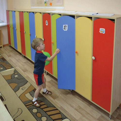 Шкаф для одежды детский NO NAME, 3 отделения, 1080х340х1340 мм, бук бавария/цветной фасад фото 3