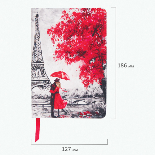 Ежедневник недатированный B6 (127х186 мм), BRAUBERG VISTA, под кожу, гибкий, 136 л., "Paris" фото 8
