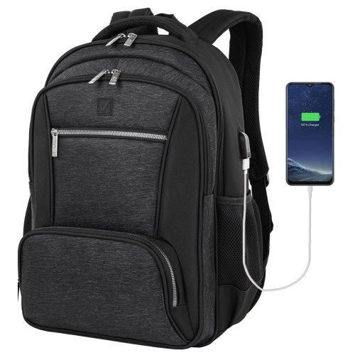 Рюкзак BRAUBERG URBAN, 46х30х18 см, универсальный, с отделением для ноутбука, серый/черный фото 9