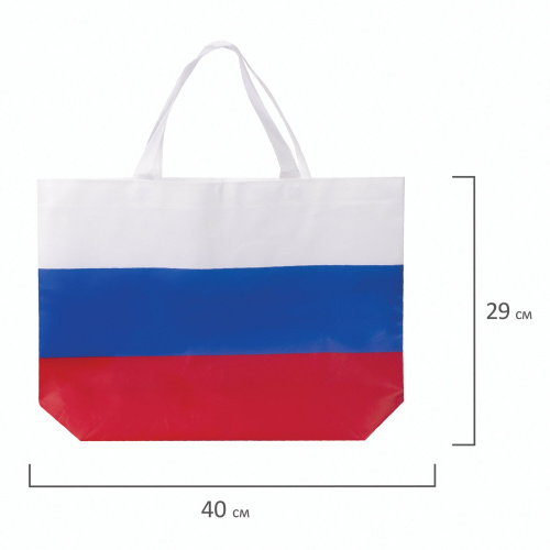Сумка BRAUBERG "Флаг России", триколор, 40х29 см, нетканое полотно фото 4