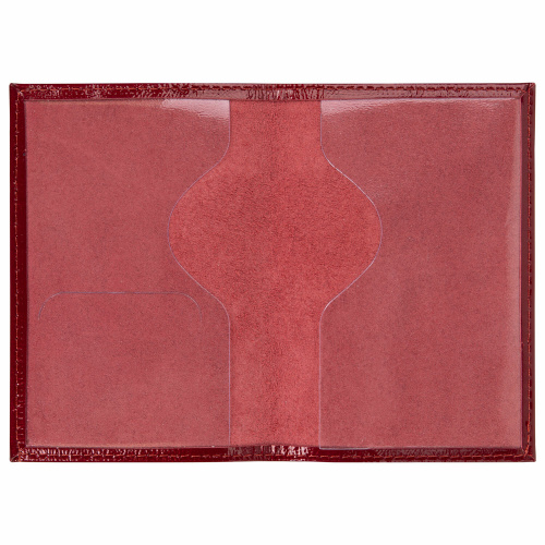 Обложка для паспорта натуральная кожа "наплак", тиснение золотом "Impression", красная, BRAUBERG фото 9