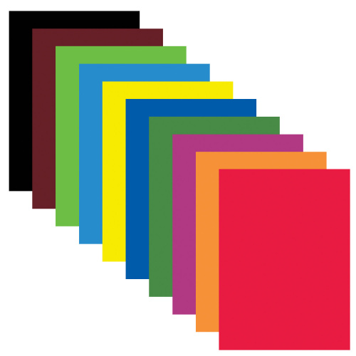 Картон цветной BRAUBERG, 200х290 мм, А4, 80 л., 10 цв., в пленке, немелованный фото 7