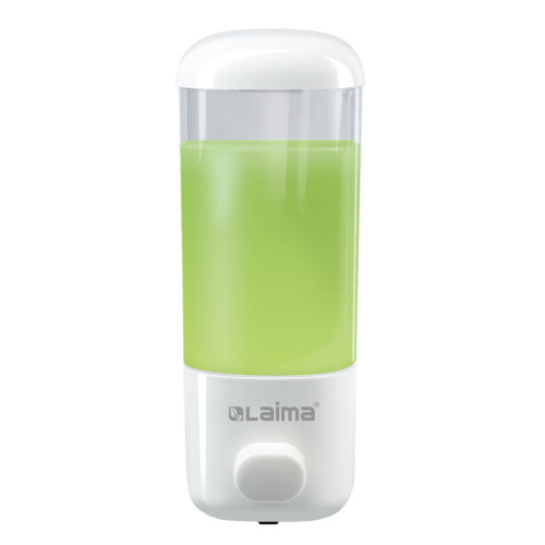 Диспенсер для жидкого мыла LAIMA, 0,5 л, белый, ABS-пластик фото 3