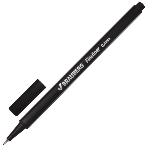 Ручка капиллярная (линер) BRAUBERG "Aero", трехгранная, металлический наконечник