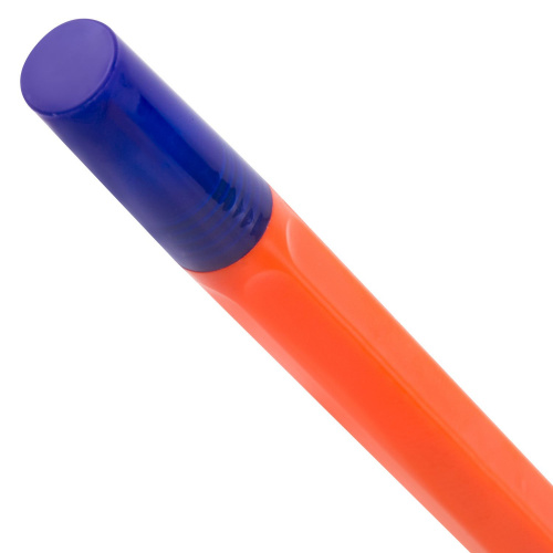 Ручка шариковая масляная STAFF "Flare", корпус оранжевый, линия письма 0,7 мм, синяя фото 5