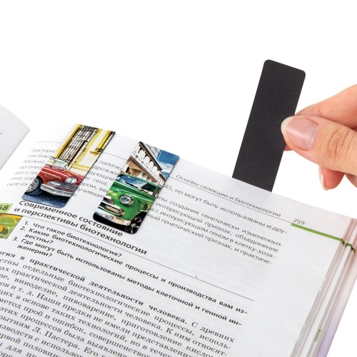 Закладки для книг BRAUBERG "RETRO CARS", 6 шт., 60x20 мм, магнитные фото 8