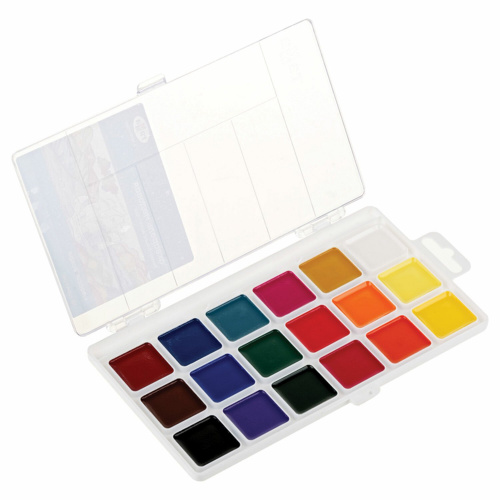 Краски акварельные ГАММА "Классическая", 18 цветов, медовая, без кисти, пластиковый корпус фото 2