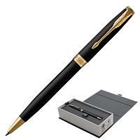 Ручка шариковая PARKER "Sonnet Core Matt Black GT", корпус черный матовый лак, черная