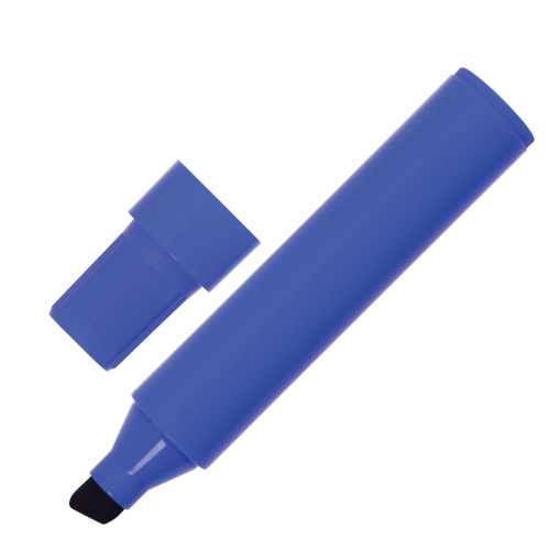 Маркер перманентный BRAUBERG "JUMBO", широкая линия письма, скошенный наконечник, синий фото 5