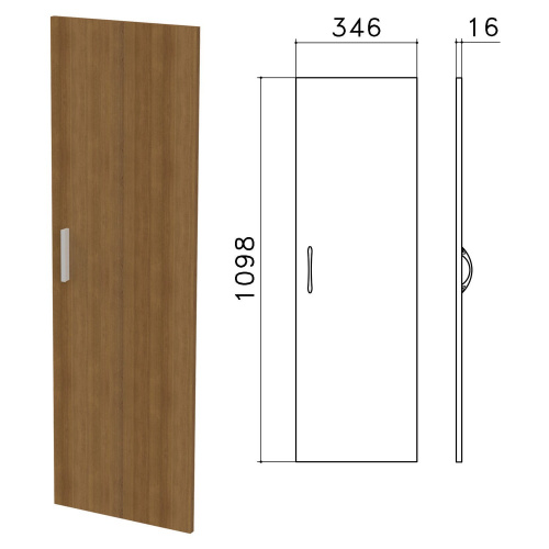 Дверь ЛДСП средняя "Канц", 346х16х1098 мм, цвет орех пирамидальный