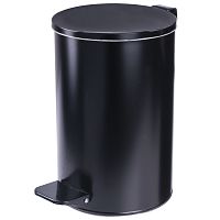 Ведро для мусора с педалью ТИТАН, 10 литров, черное, оцинкованная сталь