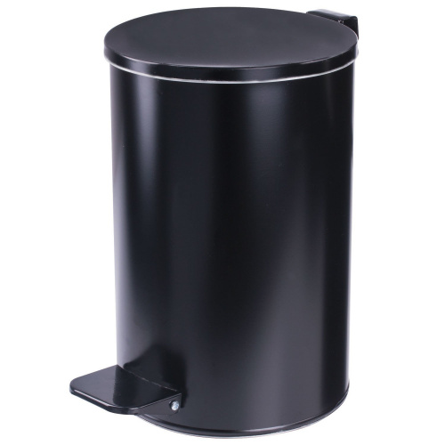 Ведро для мусора с педалью ТИТАН, 10 литров, черное, оцинкованная сталь
