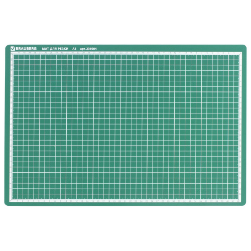 Коврик для резки BRAUBERG 3-слойный, А3, двусторонний, толщина 3 мм, зеленый фото 3