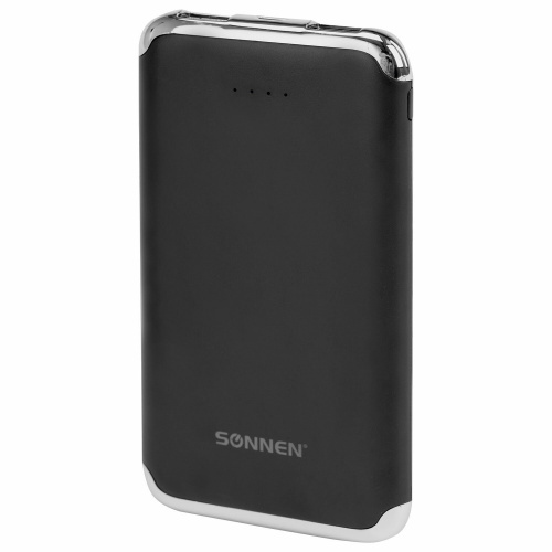 Аккумулятор внешний SONNEN, 2 USB, 6000 mAh, литий-полимерный, черный фото 7