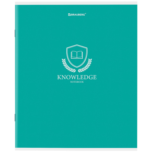 Тетрадь А5, 80 л., BRAUBERG, скоба, клетка, обложка картон, "Knowledge", 404409 фото 6