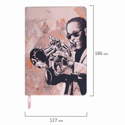 Ежедневник недатированный B6 (127х186 мм), BRAUBERG VISTA, под кожу, гибкий, 136 л., "Jazz" фото 2