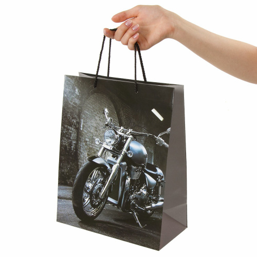 Пакет подарочный ЗОЛОТАЯ СКАЗКА "Мотоцикл", 26x12,7x32,4 см, ламинированный фото 6
