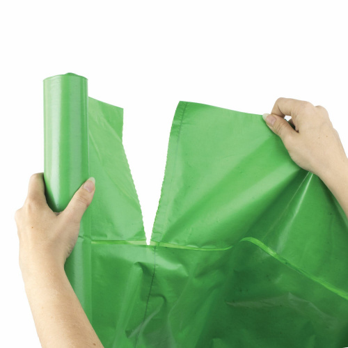Мешки для раздельного сбора мусора LAIMA, 70х108 см, 120 л, зеленые, 10 шт., ПВД 38 мкм фото 5